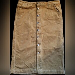d. jeans Tan Corduroy Pencil Skirt with Buttons